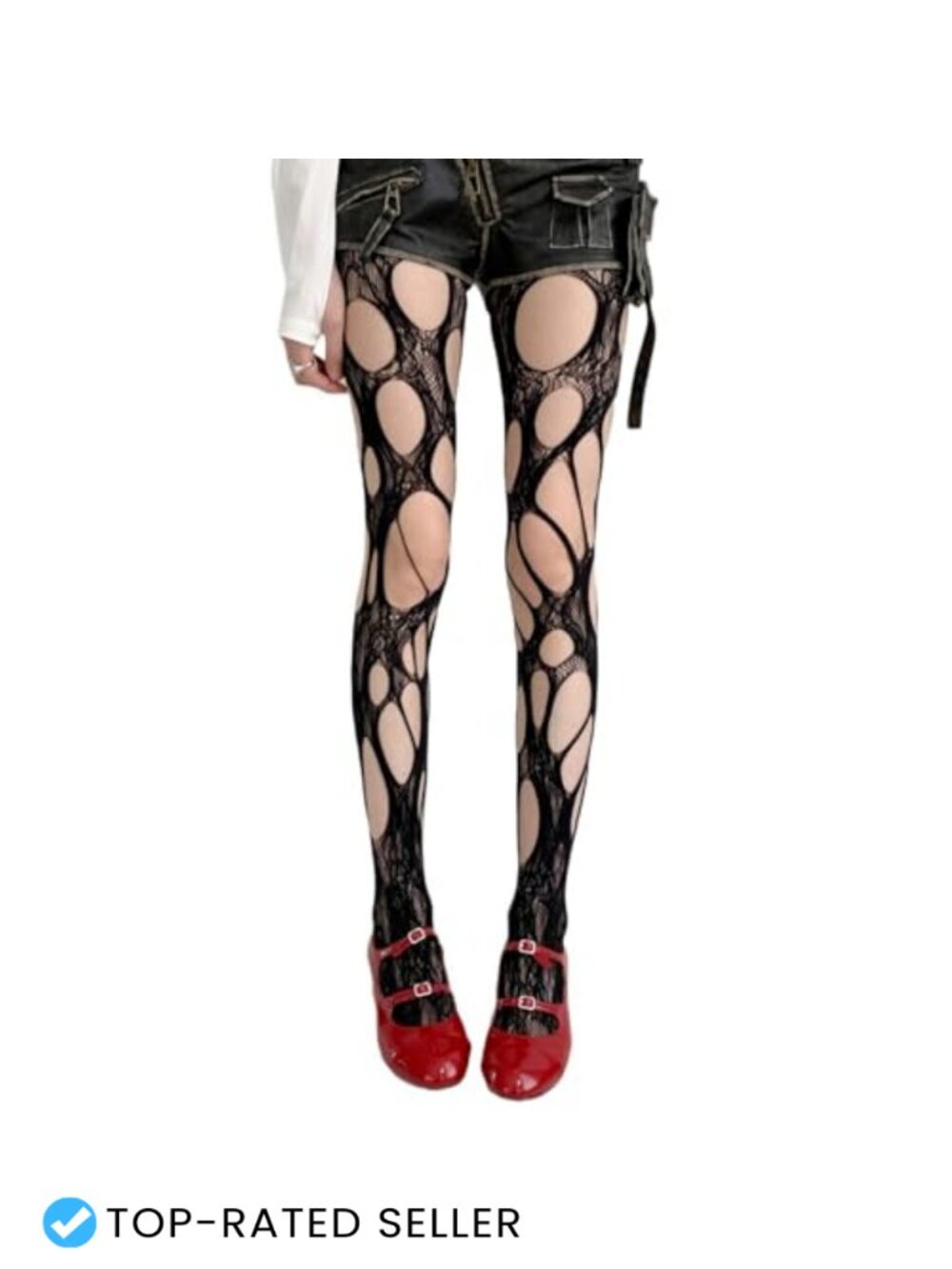 Ripped Fishnet Tights Gothic Hollow Out Mesh Stockings Halloween